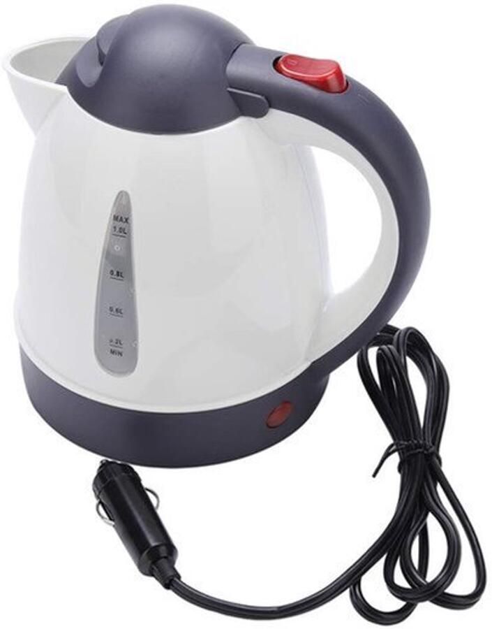 Elektrische waterkoker 12 V voor op reis 1000 ml kleine elektrische reiswaterkoker mini-elektrische theekopje voor thee koffie soep en pasta