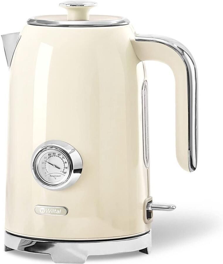 Elektrische Waterkoker 1.7L 2200W RVS Retro Crème