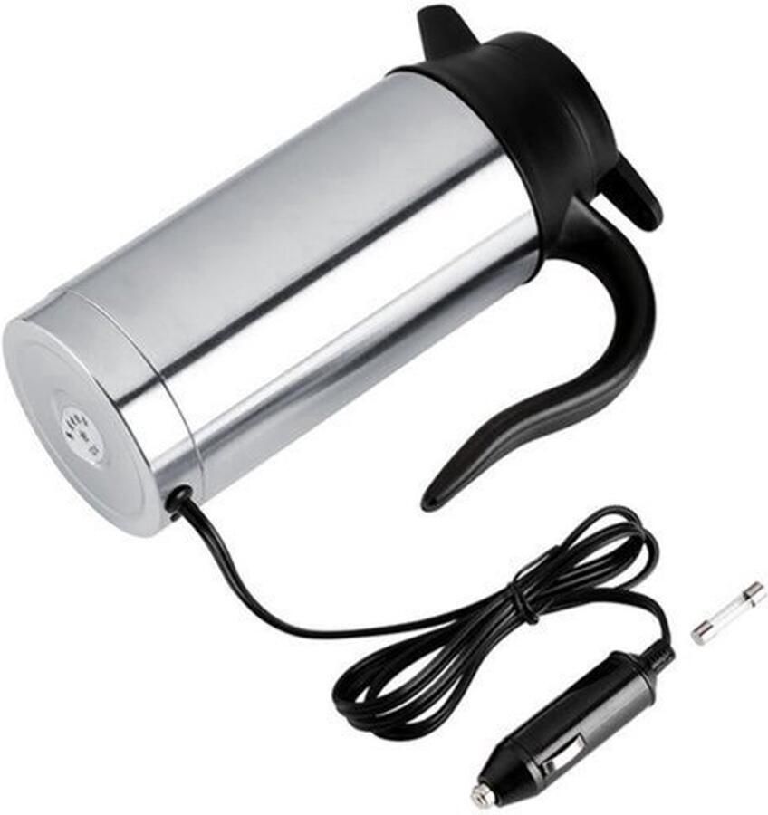 Elektrische waterkoker voor auto 12 V 750 ml roestvrij staal waterkoker voor elektrische auto koffiemok reiswaterfles ideaal voor warmwaterkoffie