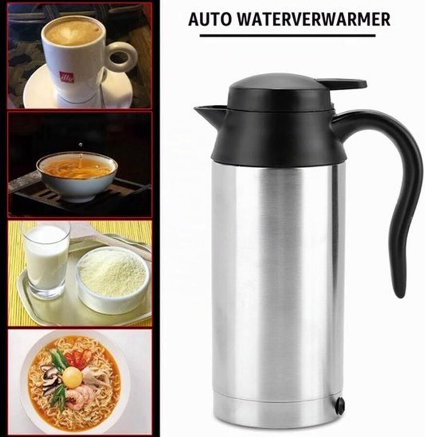 Elektrische waterkoker voor op reis draagbare autoketel 750 ml 24 V roestvrij staal verwarming beker koffiebeker voor camping boot vrachtwagen