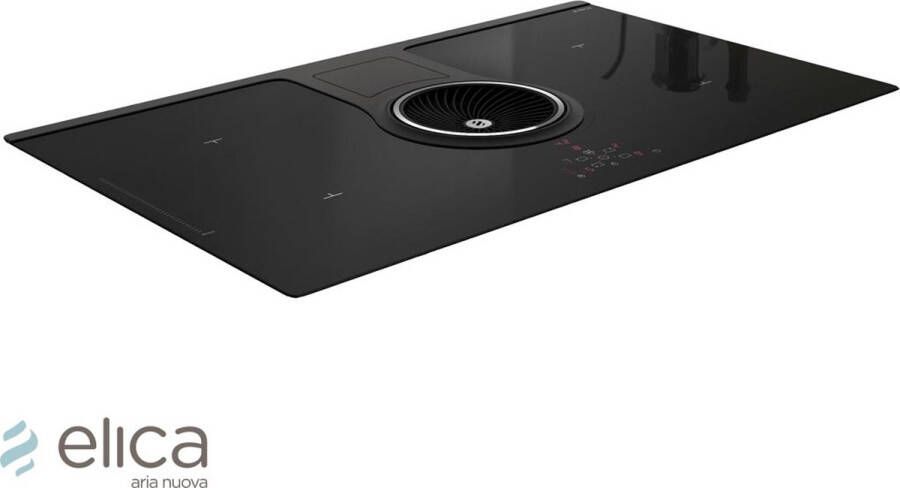 Elica NikolaTesla One BL F 83 – Inductiekookplaat met afzuiging – Recirculatie – 83 cm – Zwart glas – Incl. koolstoffilters