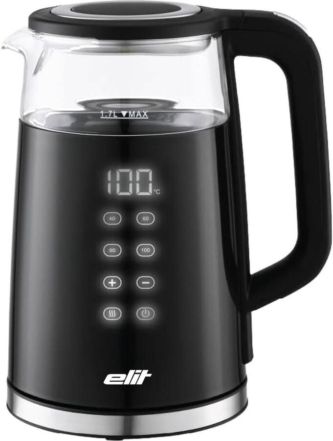 Elit AquaPro waterkoker 1 7L- 2200W- snel koken- moderne elektrische waterkoker- automatische uitschakeling