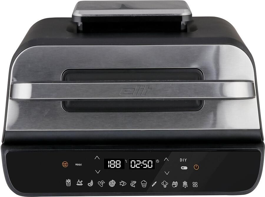 Elit GrillFry360 Max- Airfryer Grill 12-in-1- 1800W- XL capaciteit- 360 graden luchtcirculatie- Digitaal display- Grill bak en frituur
