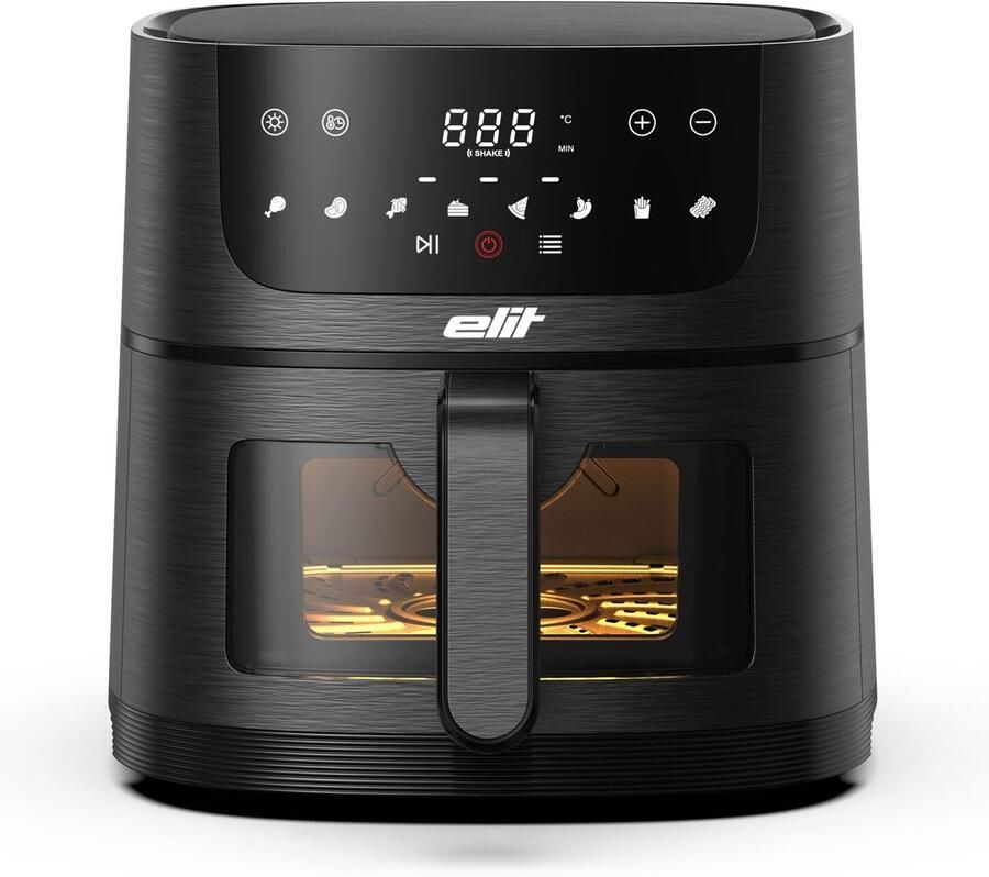 Elit AF4000- Airfryer 4L met kijkvenster-1350W-8 programma's-Digitaal Display-Gezond frituren zonder olie