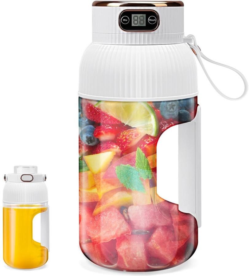 Elkuaie Compacte Sapcentrifuge Draagbare Elektrische Citruspers Hoge Capaciteit 1200 Ml En Krachtige Motor Van 18.000 Omw Min 1 Lichtgroen Wit