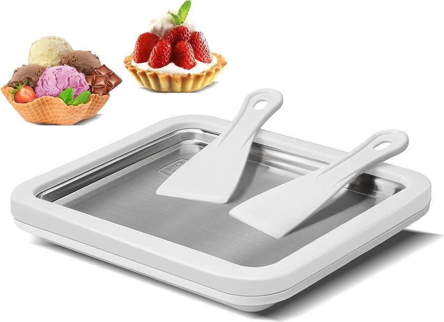 Elkuaie Ijsroommaker Rolmachine Voor Ijsrollen En Bevroren Yoghurt 1 Stuks Zilver