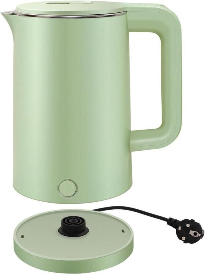 Elkuaie Roestvrijstalen Waterkoker Kalkfilter Automatisch Uitschakelen 1 7 L Groen