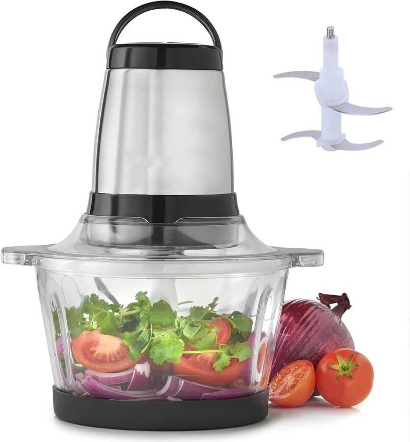 Elysora Elektrische Hakmolen 300W XL 2L Glazen Kom