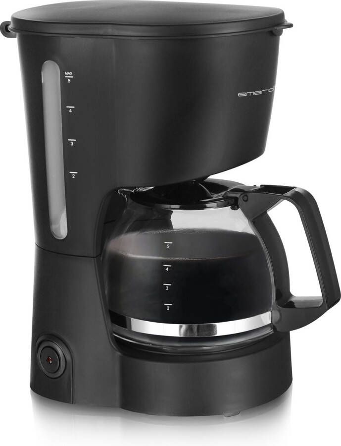 Emerio CME-116801 Filterkoffiezetapparaat klein 0 6 l glazen kan voor maximaal 5 kopjes verse koffie uitneembaar permanent filter anti-druppelfunctie 40 minuten auto-off 600 watt BPA-vrij
