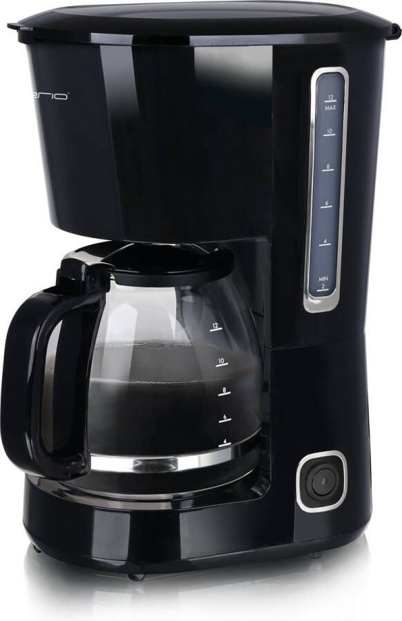 Emerio CME-125129.4 Filterkoffiezetapparaat groot glazen kan van 1 5 liter voor maximaal 12 kopjes verse koffie uitneembaar permanent filter anti-druppelfunctie 40 minuten auto-off 750 W