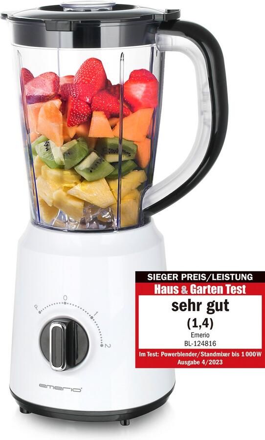 Emerio BL-124816 Blender BPA-vrij crush ice functie 1 5 l reservoir 2 snelheden + pulsfunctie messeneenheid van roestvrij staal veiligheidsschakelaar vaatwasmachinebestendig 500 watt - Foto 2