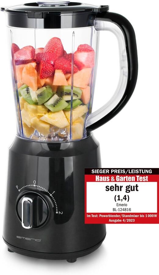 Emerio BL-124816.8 Blender BPA-vrij crush ijs-functie 1 5 liter 2 snelheden + pulse-functie meseenheid van roestvrij staal veiligheidsschakelaar vaatwasmachinebestendig 500 watt - Foto 2