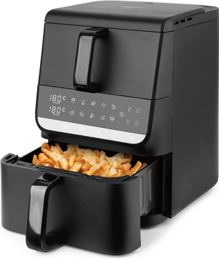 Emerio Heteluchtfriteuse 2500W Dual zone Sync finish 3.5L + 6.5L Digitaal display 80-200ºC Snelle opwarmfunctie Cool touch Timer AF-133542