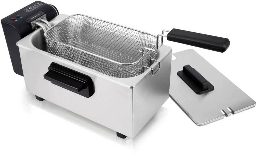 Emerio Frituurpan 3 Liter PFAS-Vrije Friteuse Regelbare Thermostaat Koude Zone Frietketel DF-132653 RVS