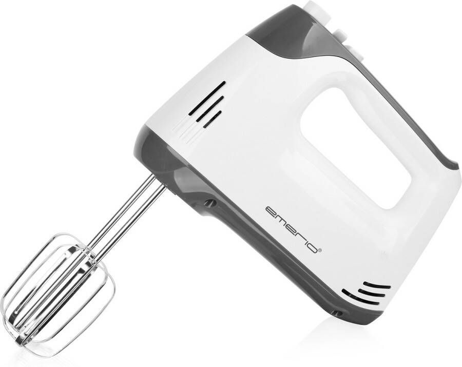 Emerio Handmixer 400W Mixer met Turbofunctie 5 snelheden RVS Gardes en Deeghaken HM-130365 Wit Grijs