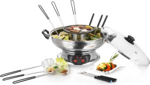 Emerio HPS-121313 Fondue SET 6 Persoons Inhoud 4L Temperatuur Instelbaar Roestvrijstaal