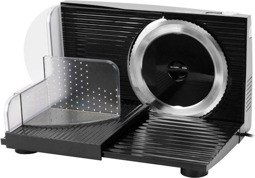 Emerio Multifunctionele Snijmachine 110W Dikte Verstelbaar 0-17mm Solinger RVS Mes Elektrische Snijmachine voor Brood Kaas en Vlees Broodsnijmachine Elektrisch MS-125000.1 Allessnijder Zwart - Foto 2