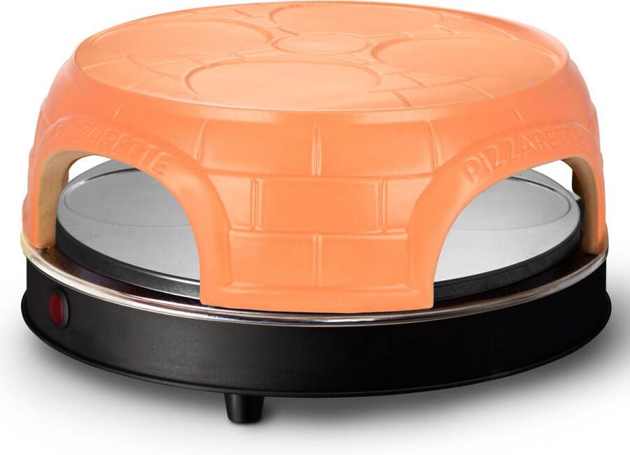 Emerio Pizzarette Origineel 4 Persoons Pizza Oven Pre-bake functie Handgemaakte terracotta koepel 4 Geïsoleerde bak spatels RVS bakplaat PO-115847.1 1000W - Foto 2