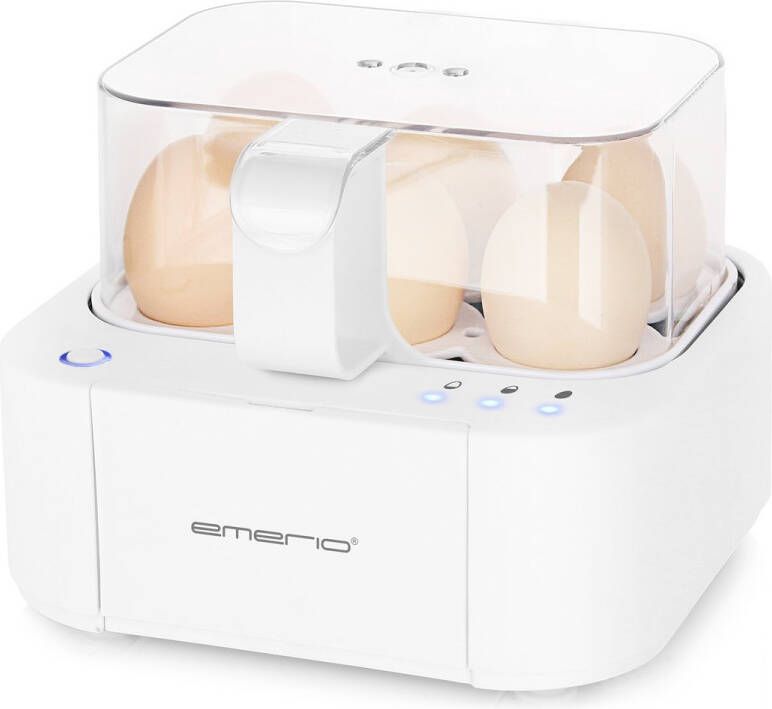 Emerio Smart Eierkoker Elektrisch met Timer Voor 6 Eieren 400W Hard zacht en medium gekookt Inclusief Maatbeker EB-115560.14 Eierwekker Wit