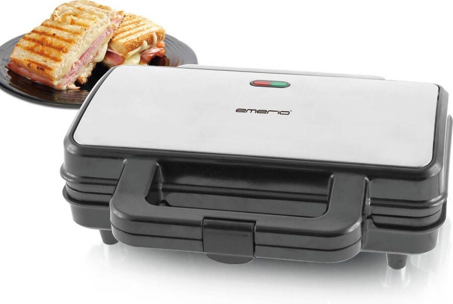 Emerio ST-109562 Tosti-apparaat Dubbele Toast Sandwich Maker Indicatie Lampje Anti Aanbaklaag