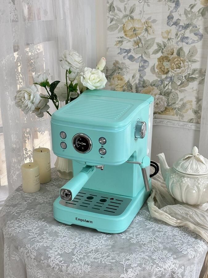 Empstorm Halfautomatische espressomachine 20 bar hoge druk ingebouwde melkschuimer 1 5 liter waterreservoir 2-in-1 ontwerp nauwkeurige temperatuurregeling blauw