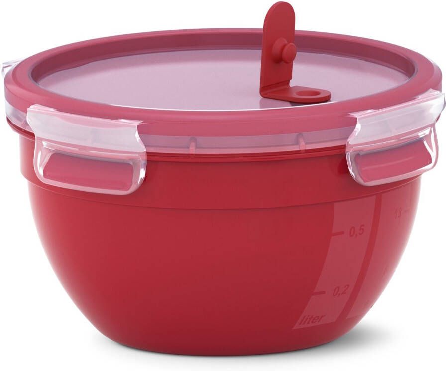 Emsa CLIP & MICRO Rond Doos 1 l Rood Transparant 1 stuk(s) - Foto 1