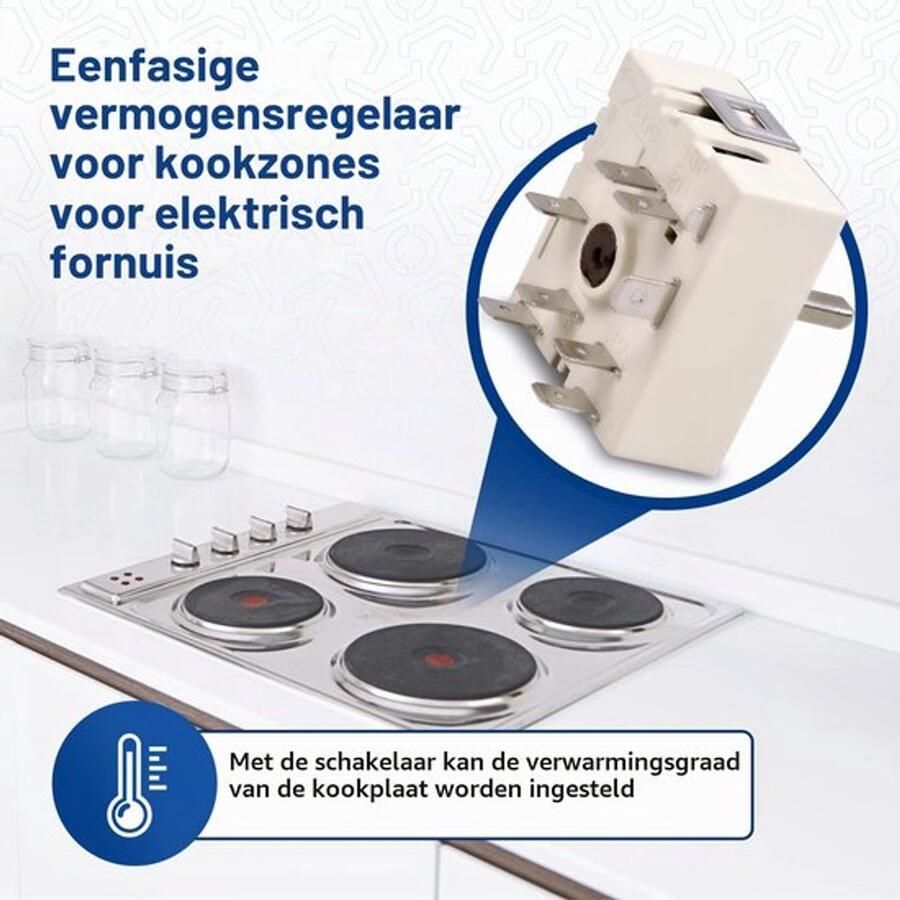 Energieregelaar kookplaatschakelaar vervanging voor 50.57021.010 230 V circuit voor kookplaat
