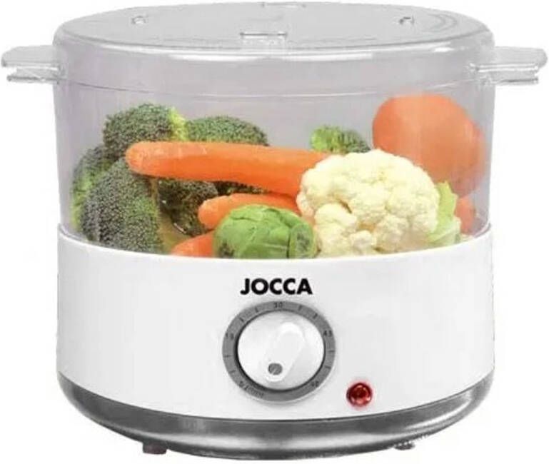 Enkilight Stoomkoker- Stoommandje- Stoofpan- Stoompannen- Stoompan electrisch- Elektrische stoompan- Stomer- Stoomkoker electrisch- Stoofpan electrisch met snoer- stoom pan electrisch- Wit- Gezonde stoommaaltijd maken- 2 Lagen