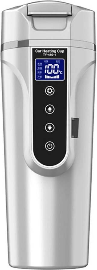 Enkilight Waterkoker auto 12v- Reiswaterkoker- Waterkoker 12v- Waterkoker 12 volt voor auto- Reiswaterkoker draadloos- Waterkoker auto 12 volt- Waterkoker auto 12v accu- 500 ML- Wit LCD scherm- Snel & Veilig Koken- RVS