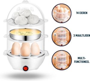 Envigante Eierkoker voor 14 Eieren Grote capaciteit Multifunctioneel Eierkoker electrisch Stoomkoker