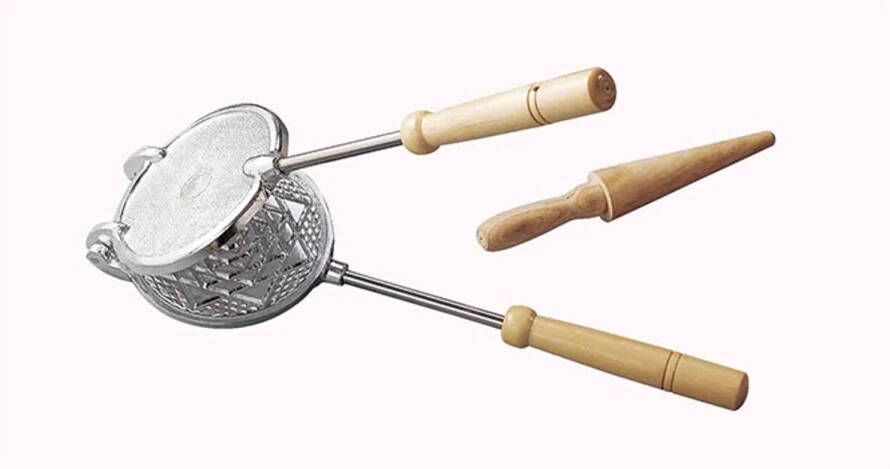 Eppicotispai aluminium ronde wafel cornet ijzer