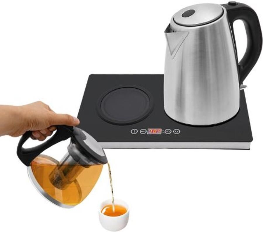 Equal to None Waterkokers Waterkoker met temperatuurregeling 350 ml 20 ~ 95 ° 12V 24V DC Waterkoker Auto Touchscreen & display Roestvrijstalen Plug & play Antislip voetjes 8 × 8 × 22 cm Zwart