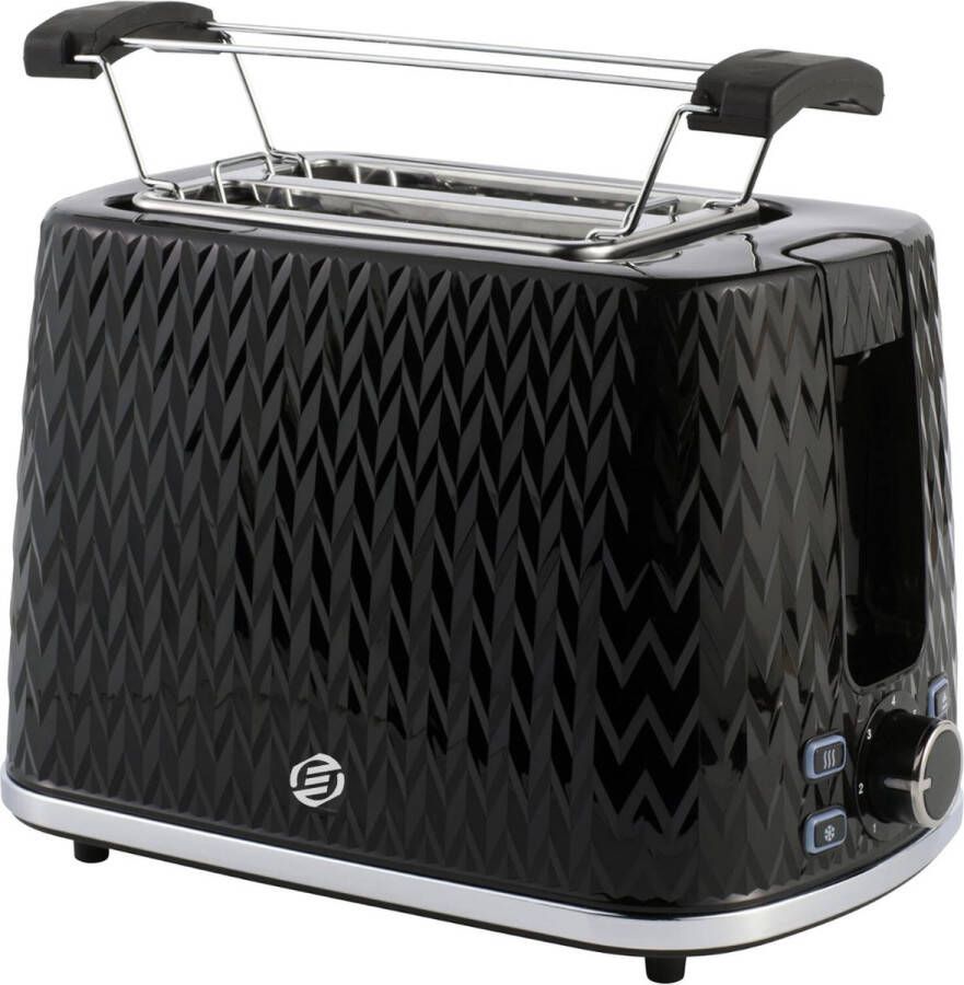 Equivera Broodrooster met Tostiklemmen Meerdere Warmteniveaus Toaster Brede Sleuven Retro Toaster Croque Monsieur
