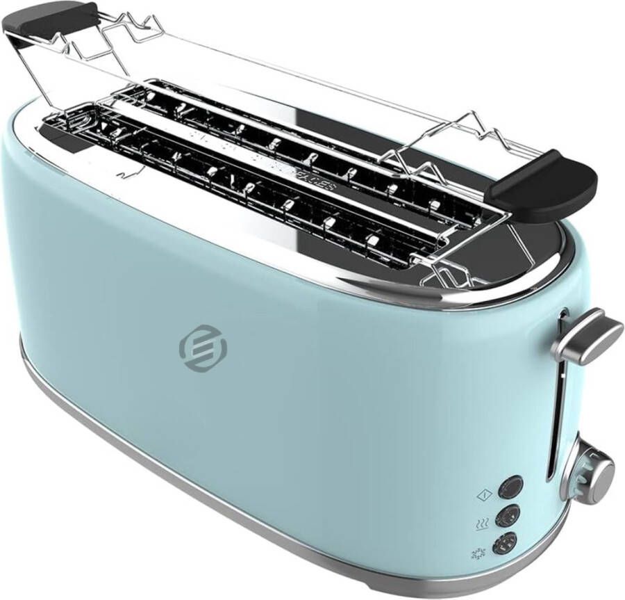 Equivera Broodrooster met Tostiklemmen Meerdere Warmteniveaus Toaster Brede Sleuven Retro Toaster Croque Monsieur - Foto 3