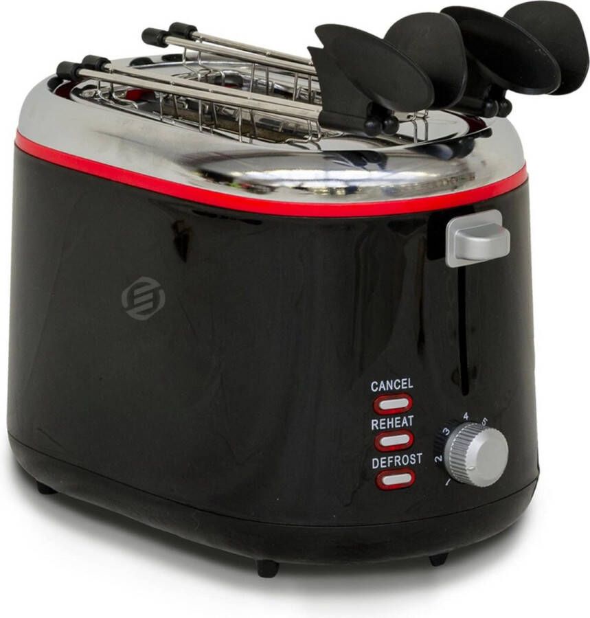 Equivera Broodrooster met Tostiklemmen Meerdere Warmteniveaus Toaster Brede Sleuven Retro Toaster Croque Monsieur - Foto 4