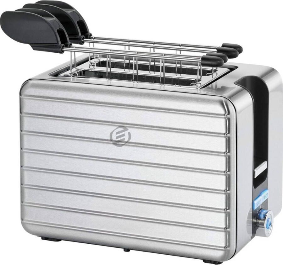 Equivera Broodrooster met Tostiklemmen Meerdere Warmteniveaus Toaster Brede Sleuven Retro Toaster Croque Monsieur