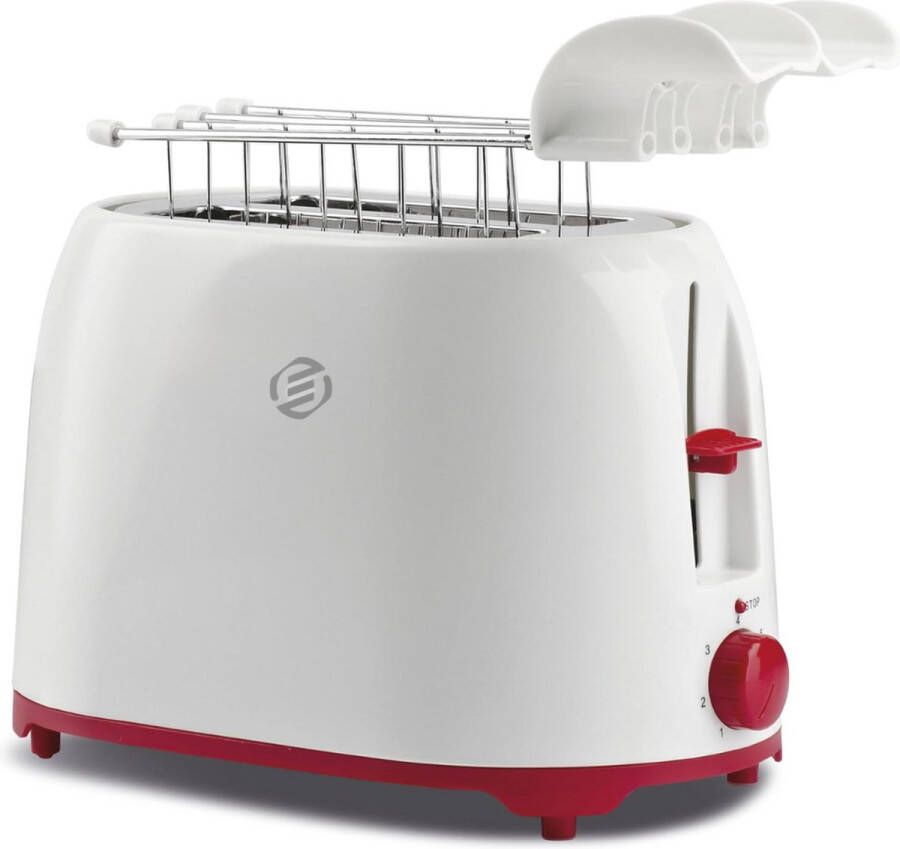 Equivera Broodrooster met Tostiklemmen Meerdere Warmteniveaus Toaster Brede Sleuven Retro Toaster Croque Monsieur