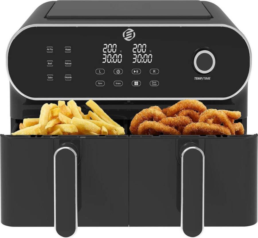 Equivera Dubbele Airfryer Dubbele Mand Dual Cook Heteluchtfriteuse Verschillende Programma's Dual Zone Mega - Foto 2