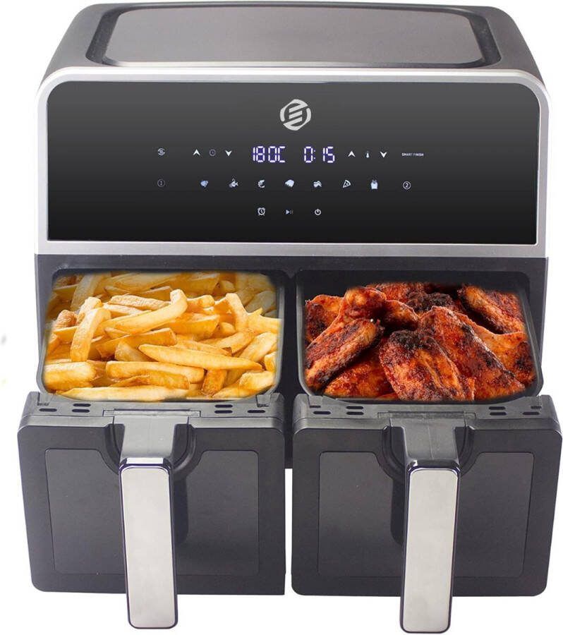 Equivera Dubbele Airfryer Dubbele Mand Dual Cook Heteluchtfriteuse Verschillende Programma's Dual Zone Mega - Foto 3
