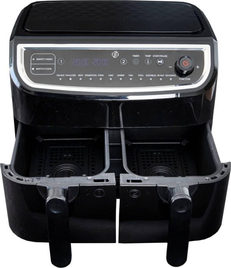 Equivera Dubbele Airfryer Dubbele Mand Dual Cook Heteluchtfriteuse Verschillende Programma's Dual Zone Mega - Foto 4