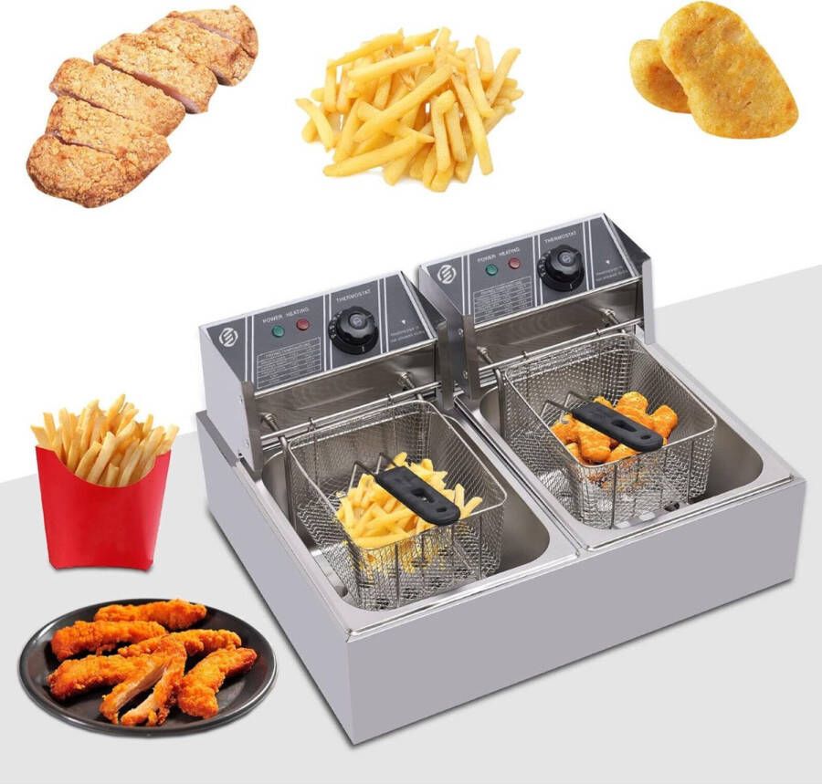 Equivera Frituurpan Dubbel Dubbele Frituurpan Koude Zonde Beide Apart te Bedienen Groot Friteuse