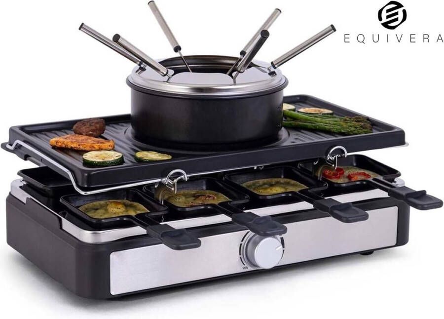Equivera Gourmetstel 8 personen Gourmetstel Gourmetplaat Gourmetten - Foto 2