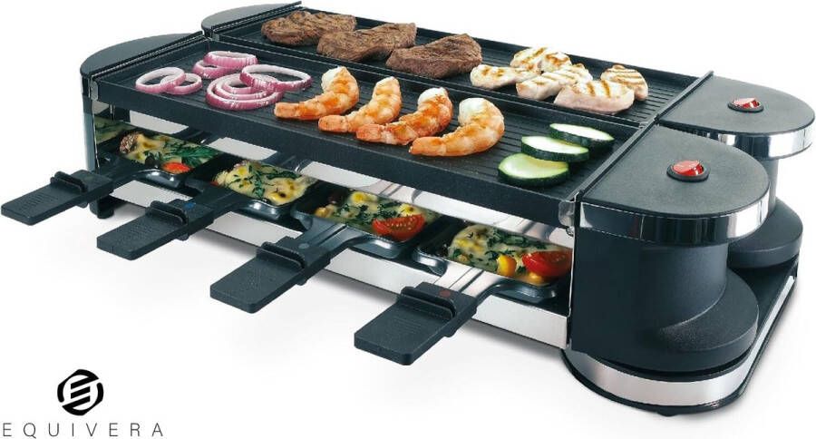 Equivera Gourmetstel 8 personen Gourmetstel Gourmetplaat Gourmetten