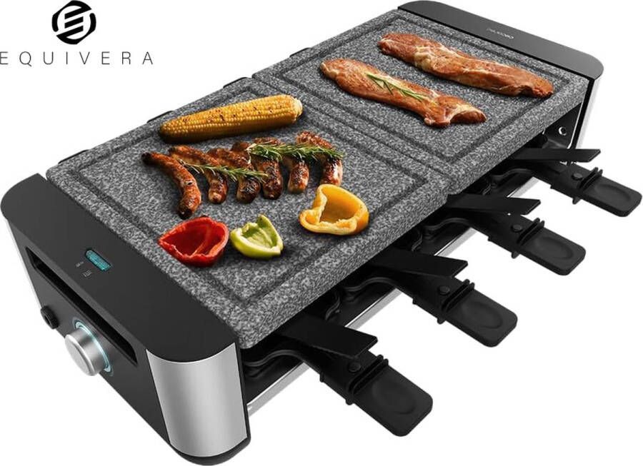 Equivera Gourmetstel 8 personen Gourmetstel Gourmetplaat Gourmetten