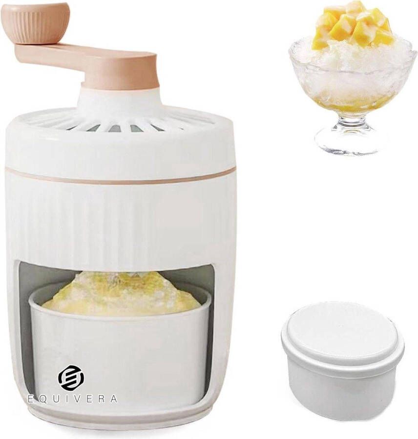 Equivera Handmatige roterende slush-ijsmachine Slushie maker met ijsblokjesvorm Handmatige ijscrusher met zwengel BPA-vrij Keukenapparaat Slush puppy machine