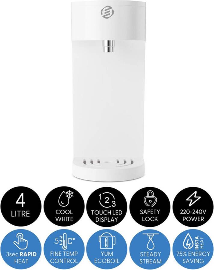 Equivera Heetdispenser Instant Waterkoker Heetwatertap Meedere Standen Warm Waterdispenser BPA Vrij Afneembaar Reservoir