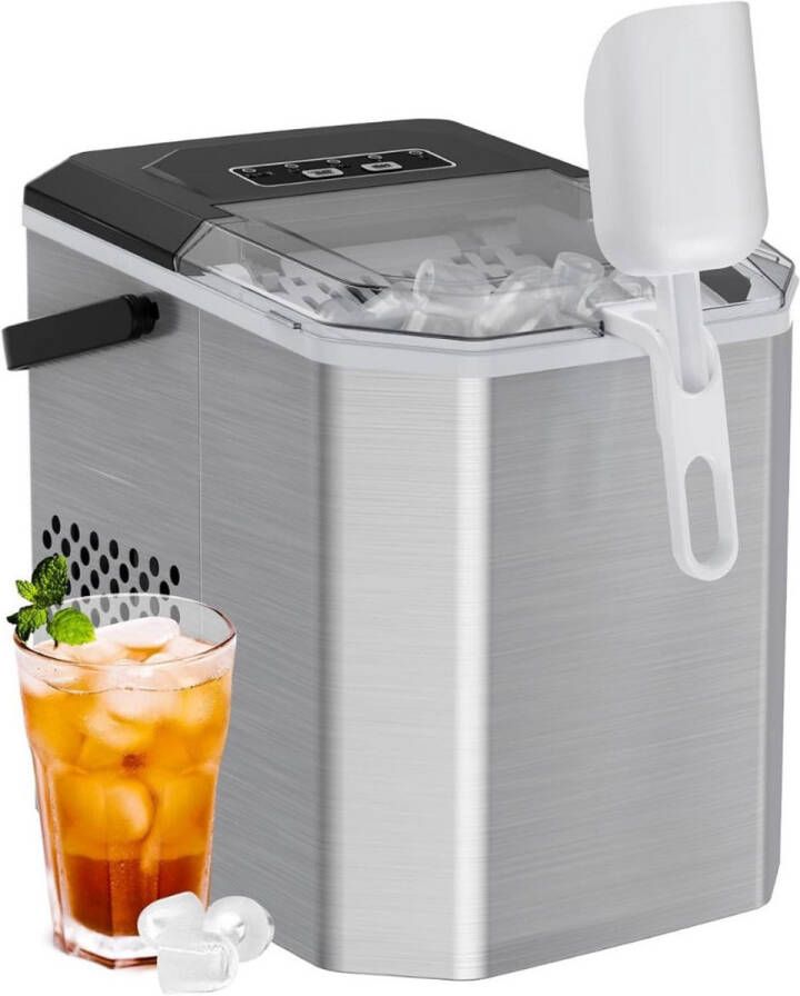 IJsblokjesmachine IJsblokjesmaker IJsschep Draagbaar RVS IJs Warme weer Koude drankjes Horeca Zomer IJsblokjes IJsmaler