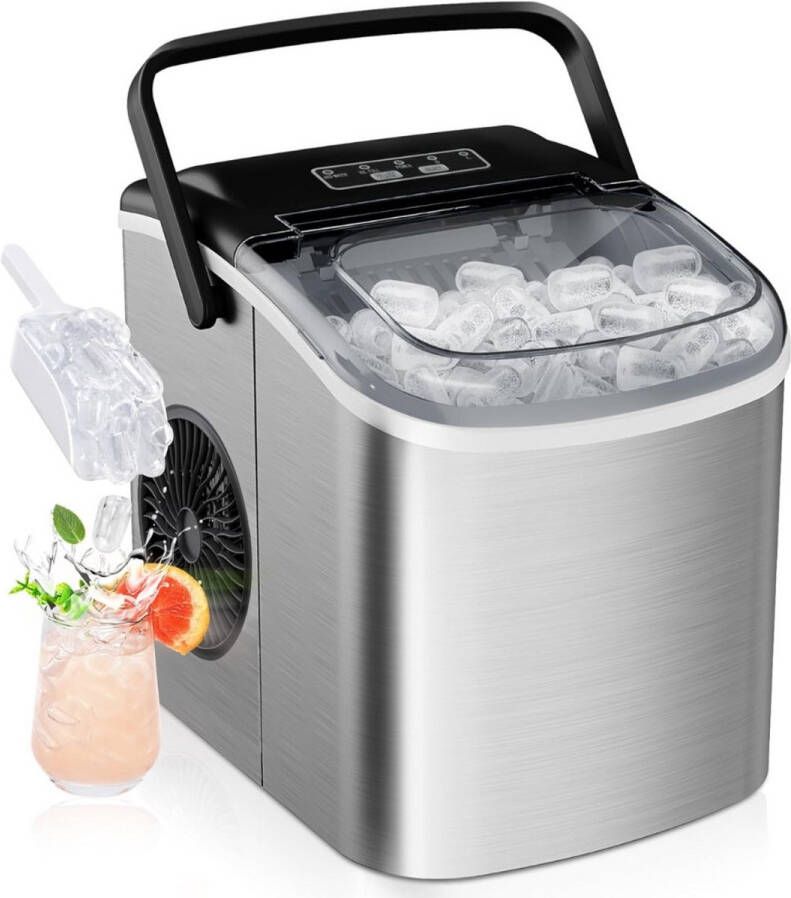 IJsblokjesmachine IJsblokjesmaker IJsschep Draagbaar RVS IJs Warme weer Koude drankjes Horeca Zomer IJsblokjes IJsmaler