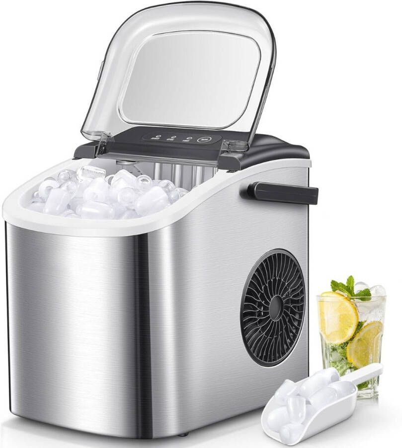 IJsblokjesmachine IJsblokjesmaker IJsschep Draagbaar RVS IJs Warme weer Koude drankjes Horeca Zomer IJsblokjes IJsmaler