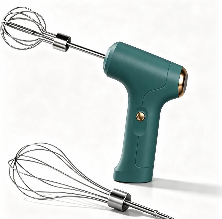 Ericbee Elektrische Handmixer met 2 304 Mengbladen Draadloze Eierklopper met 3 Snelheden USB Oplaadbaar Keukenmixer voor Melk Room Eieren en Cakebeslag